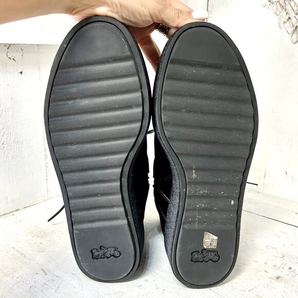 NWOT Coach x Tabitha Simmons Velvet Wedge Chelsea Hiker Ankle Boots Black 8.5 - Picture 10 of 10
